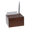 Wooden Memo Box and Card Holder w/Pen Stand
